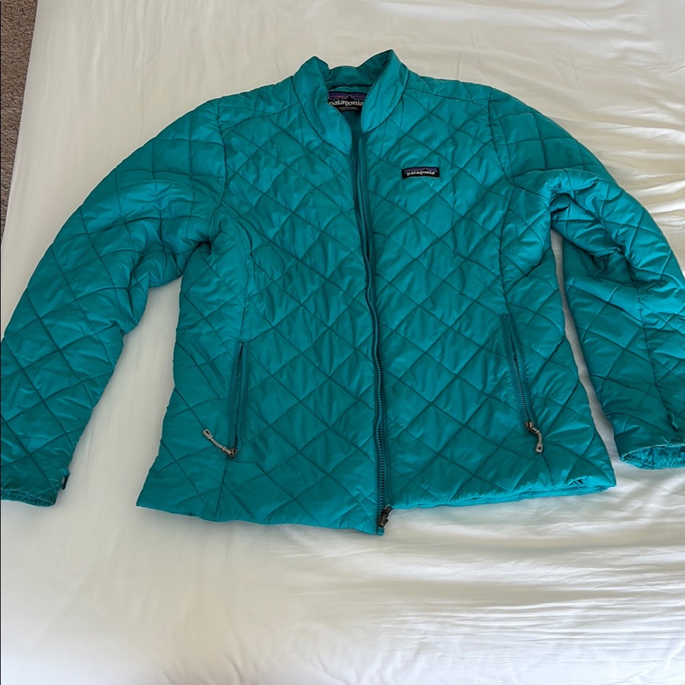 Patagonia Blue Puffer Jacket Lightweight Quilted Design